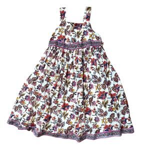 Anokhi Koki Girls Floral Print Cotton Sundress Size 6-7